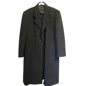 Dario di Napoli long coat charcoal grey wool/cashmere blend 3 buttons mens 40S